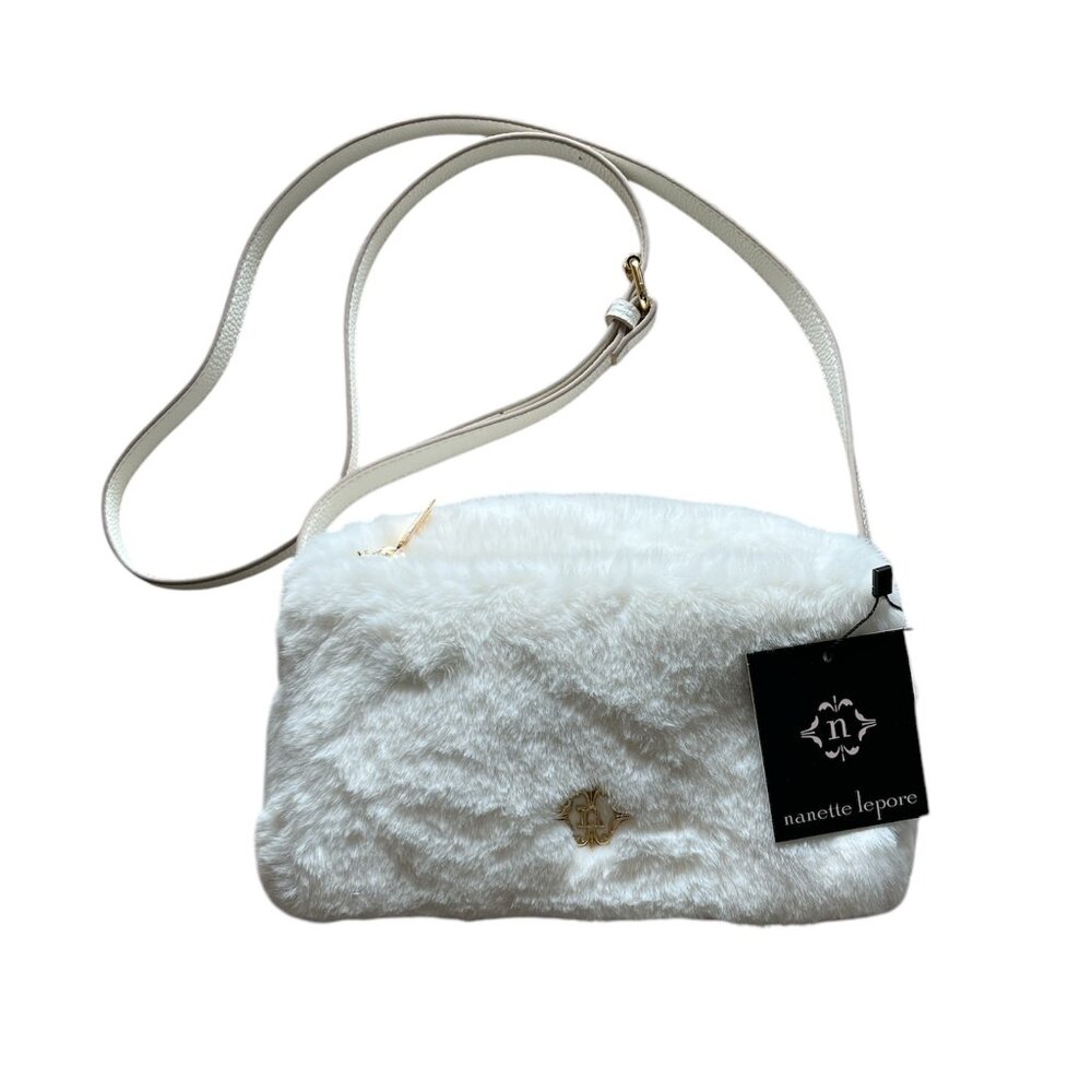 Nanette Lepore - Riya Crossbody Handbag - White Fur - NWT